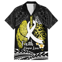 Personalised Polynesia World Lung Cancer Day Family Matching Off Shoulder Short Dress and Hawaiian Shirt Faith Hope Love