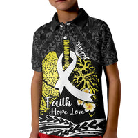Personalised Polynesia World Lung Cancer Day Kid Polo Shirt Faith Hope Love