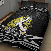Polynesia World Lung Cancer Day Quilt Bed Set Faith Hope Love