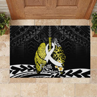 Polynesia World Lung Cancer Day Rubber Doormat Faith Hope Love
