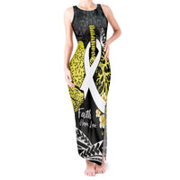 Personalised Polynesia World Lung Cancer Day Tank Maxi Dress Faith Hope Love LT14 Women Black - Polynesian Pride