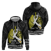 Personalised Polynesia World Lung Cancer Day Zip Hoodie Faith Hope Love