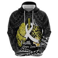 Personalised Polynesia World Lung Cancer Day Zip Hoodie Faith Hope Love