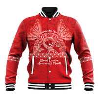 Personalised In September We Wear Red Baseball Jacket Polynesia Blood Cancer Awareness