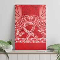 Personalised In September We Wear Red Canvas Wall Art Polynesia Blood Cancer Awareness