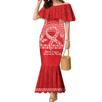 Personalised In September We Wear Red Mermaid Dress Polynesia Blood Cancer Awareness LT14 Women Red - Polynesian Pride