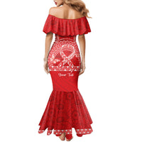Personalised In September We Wear Red Mermaid Dress Polynesia Blood Cancer Awareness LT14 - Polynesian Pride