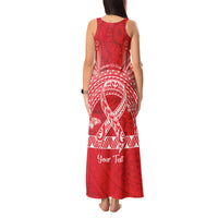 Personalised In September We Wear Red Tank Maxi Dress Polynesia Blood Cancer Awareness LT14 - Polynesian Pride