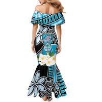 Personalised Guam Liberation Day Mermaid Dress 80th Anniversary Chamorro Latte Stone With Guasali Flowers LT14 - Polynesian Pride