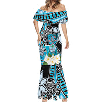 Personalised Guam Liberation Day Mermaid Dress 80th Anniversary Chamorro Latte Stone With Guasali Flowers LT14 - Polynesian Pride