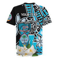 Personalised Guam Liberation Day Rugby Jersey 80th Anniversary Chamorro Latte Stone With Guasali Flowers LT14 - Polynesian Pride