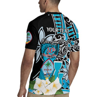 Personalised Guam Liberation Day Rugby Jersey 80th Anniversary Chamorro Latte Stone With Guasali Flowers LT14 - Polynesian Pride