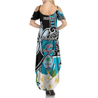 Personalised Guam Liberation Day Summer Maxi Dress 80th Anniversary Chamorro Latte Stone With Guasali Flowers LT14 - Polynesian Pride
