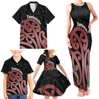 New Zealand Mangopare Tamanako Family Matching Tank Maxi Dress and Hawaiian Shirt Aotearoa Maori