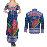 Custom Samoa Rugby Couples Matching Summer Maxi Dress and Long Sleeve Button Shirt 2024 Go Champions Samoan Gingers
