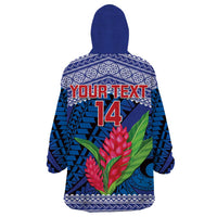 Custom Samoa Rugby Wearable Blanket Hoodie 2024 Go Champions Samoan Gingers LT14 - Polynesian Pride