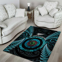 New Zealand Archery Area Rug Aotearoa Silver Fern Maori - Polynesian Pride