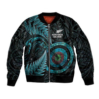 New Zealand Archery Bomber Jacket Aotearoa Silver Fern Maori - Polynesian Pride