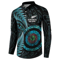New Zealand Archery Button Sweatshirt Aotearoa Silver Fern Maori - Polynesian Pride