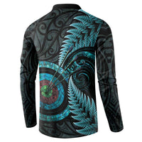New Zealand Archery Button Sweatshirt Aotearoa Silver Fern Maori - Polynesian Pride