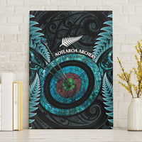 New Zealand Archery Canvas Wall Art Aotearoa Silver Fern Maori - Polynesian Pride