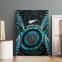New Zealand Archery Canvas Wall Art Aotearoa Silver Fern Maori - Polynesian Pride