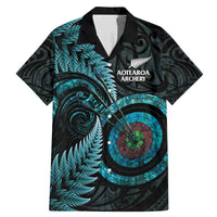 New Zealand Archery Family Matching Mermaid Dress and Hawaiian Shirt Aotearoa Silver Fern Maori - Polynesian Pride
