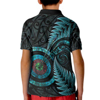 New Zealand Archery Kid Polo Shirt Aotearoa Silver Fern Maori - Polynesian Pride