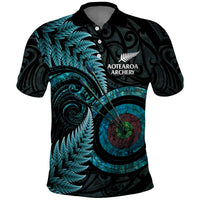 New Zealand Archery Polo Shirt Aotearoa Silver Fern Maori - Polynesian Pride