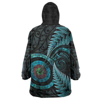 New Zealand Archery Wearable Blanket Hoodie Aotearoa Silver Fern Maori - Polynesian Pride