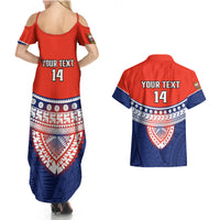 Custom Fiji School Couples Matching Summer Maxi Dress and Hawaiian Shirt Marist Brothers Fijian Tapa Pattern LT14 - Polynesian Pride