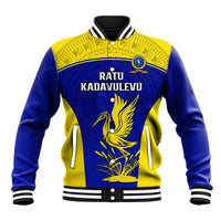 Fiji School Baseball Jacket Ratu Kadavulevu Heron With Fijian Tapa LT14 Unisex Gold - Polynesian Pride