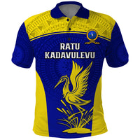 Custom Fiji School Polo Shirt Ratu Kadavulevu Heron With Fijian Tapa LT14 Gold - Polynesian Pride