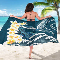 Dark Teal Polynesia Sarong Polynesian Frangipani With Sea Turtles