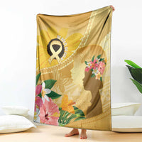 Polynesia Childhood Cancer Awareness Blanket Be Bold Go Gold Polynesian Art