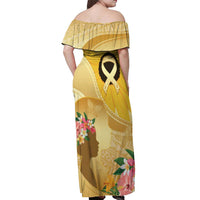 Polynesia Childhood Cancer Awareness Off Shoulder Maxi Dress Be Bold Go Gold Polynesian Art