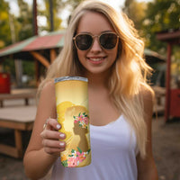 Polynesia Childhood Cancer Awareness Skinny Tumbler Be Bold Go Gold Polynesian Art
