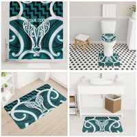 Aotearoa Atua Tangaroa Personalised Bathroom Set God Of The Sea Maori Whale Tail Cyan