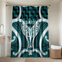 Aotearoa Atua Tangaroa Personalised Bathroom Set God Of The Sea Maori Whale Tail Cyan