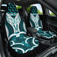 Aotearoa Atua Tangaroa Personalised Car Seat Cover God Of The Sea Maori Whale Tail Cyan