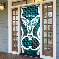Aotearoa Atua Tangaroa Personalised Door Cover God Of The Sea Maori Whale Tail Cyan
