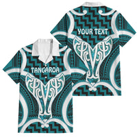 Aotearoa Atua Tangaroa Personalised Family Matching Puletasi and Hawaiian Shirt God Of The Sea Maori Whale Tail Cyan