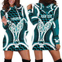Aotearoa Atua Tangaroa Personalised Hoodie Dress God Of The Sea Maori Whale Tail Cyan