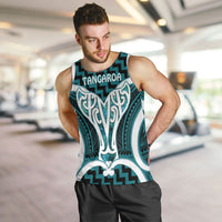Aotearoa Atua Tangaroa Personalised Men Tank Top God Of The Sea Maori Whale Tail Cyan