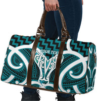 Aotearoa Atua Tangaroa Personalised Travel Bag God Of The Sea Maori Whale Tail Cyan