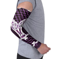 Aotearoa Atua Tangaroa Personalised Arm Sleeves God Of The Sea Maori Whale Tail Purple