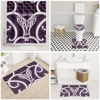Aotearoa Atua Tangaroa Personalised Bathroom Set God Of The Sea Maori Whale Tail Purple