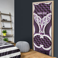 Aotearoa Atua Tangaroa Personalised Door Cover God Of The Sea Maori Whale Tail Purple