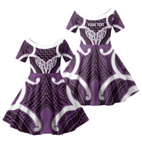 Aotearoa Atua Tangaroa Personalised Family Matching Tank Maxi Dress and Hawaiian Shirt God Of The Sea Maori Whale Tail Purple