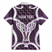 Aotearoa Atua Tangaroa Personalised Hawaiian Shirt God Of The Sea Maori Whale Tail Purple